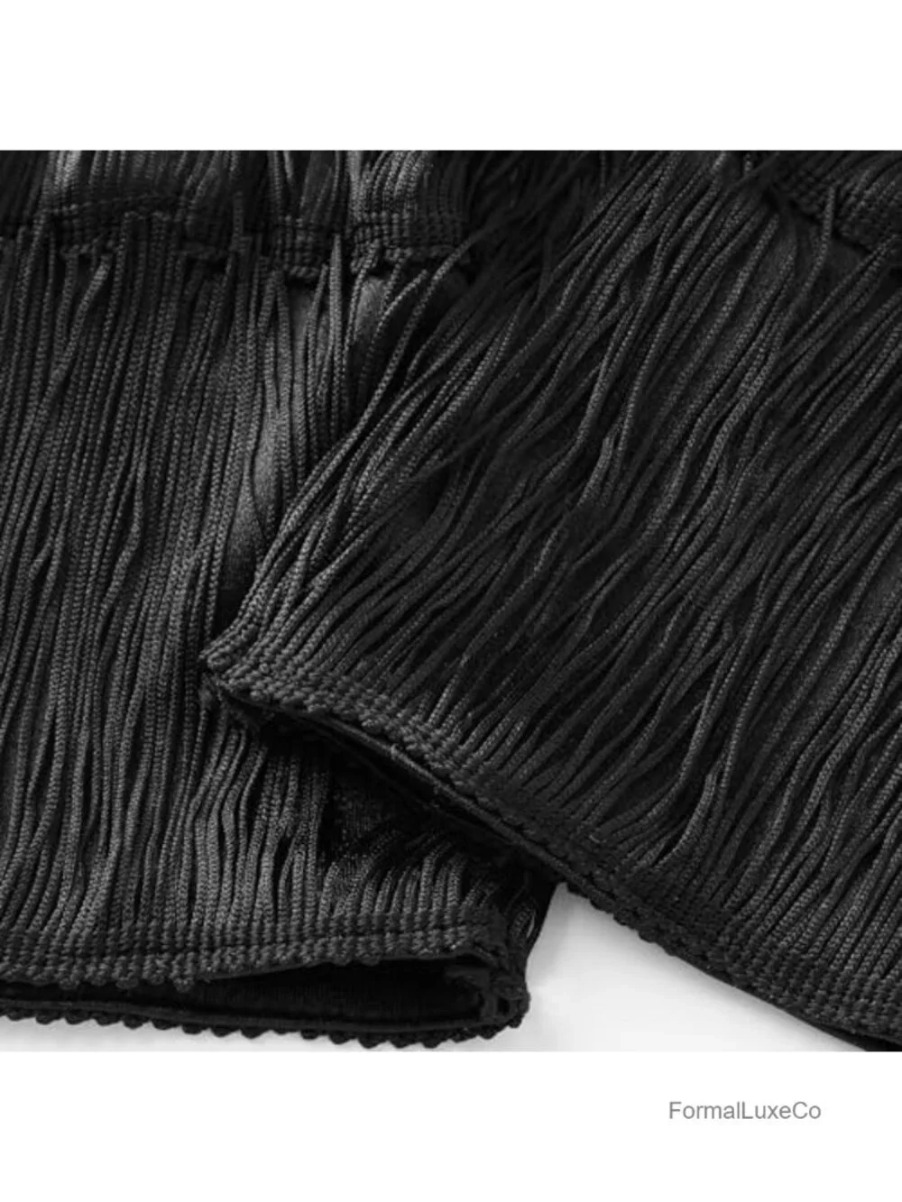 Vintage Satin Fringe Opera Party Gloves - 21.6